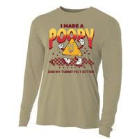 I Made A Poopy And My Tummy Felt Better Adult Humor Meme Cooling Performance Long Sleeve Crew