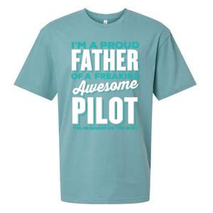 I M A Proud Father Of A Freaking Awesome Pilot Fathers Day Gift Sueded Cloud Jersey T-Shirt