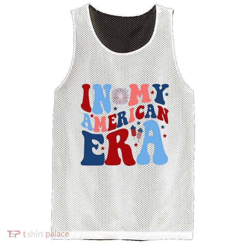 In My American Era Festive 4th Of July Summer Mesh Reversible Basketball Jersey Tank