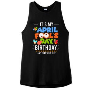 It's My April Fool's Day Birthday Funny April Fool's Day Ladies PosiCharge Tri-Blend Wicking Tank