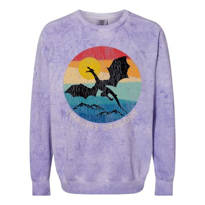 Imagine Magical And Mythical Fantasy Dragons Colorblast Crewneck Sweatshirt