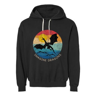 Imagine Magical And Mythical Fantasy Dragons Garment-Dyed Fleece Hoodie