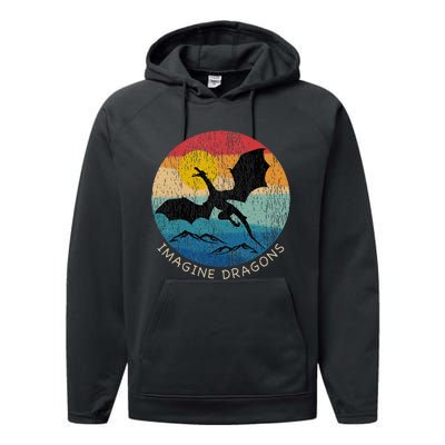 Imagine Magical And Mythical Fantasy Dragons Performance Fleece Hoodie