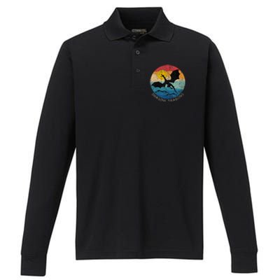 Imagine Magical And Mythical Fantasy Dragons Performance Long Sleeve Polo