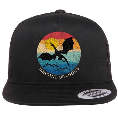 Imagine Magical And Mythical Fantasy Dragons Flat Bill Trucker Hat