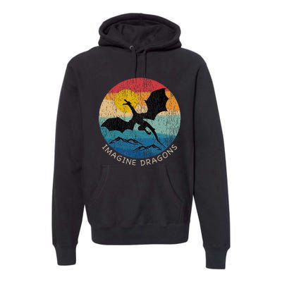 Imagine Magical And Mythical Fantasy Dragons Premium Hoodie