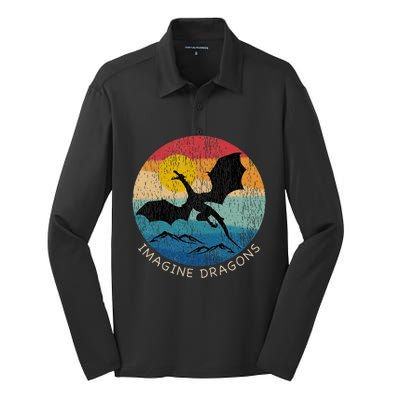 Imagine Magical And Mythical Fantasy Dragons Silk Touch Performance Long Sleeve Polo