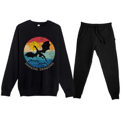 Imagine Magical And Mythical Fantasy Dragons Premium Crewneck Sweatsuit Set