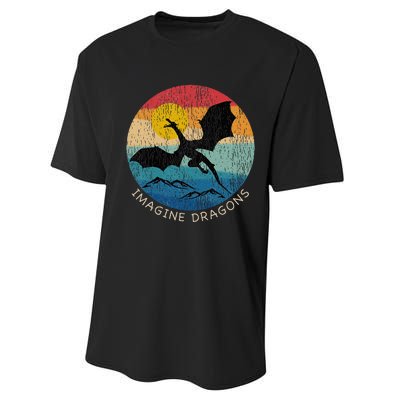 Imagine Magical And Mythical Fantasy Dragons Performance Sprint T-Shirt