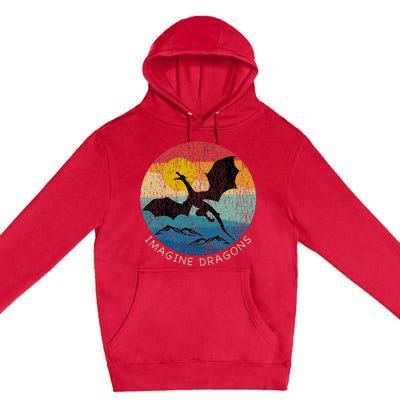 Imagine Magical And Mythical Fantasy Dragons Premium Pullover Hoodie