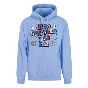 In My American Girl Era Retro 4th Of July Fourth Groovy Unisex Surf Hoodie