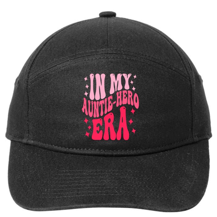 In My Auntie Hero Era Groovy Aunt Mothers Day 7-Panel Snapback Hat