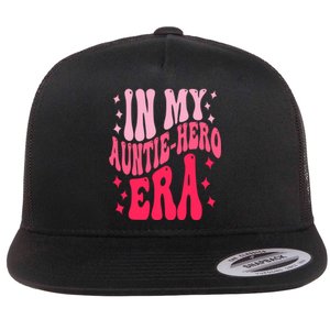 In My Auntie Hero Era Groovy Aunt Mothers Day Flat Bill Trucker Hat