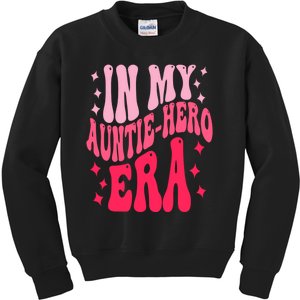 In My Auntie Hero Era Groovy Aunt Mothers Day Kids Sweatshirt