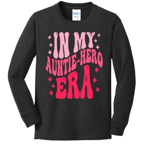 In My Auntie Hero Era Groovy Aunt Mothers Day Kids Long Sleeve Shirt