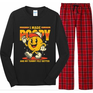 I Made A Poopy And My Tummy Felt Better Adult Humor Meme Long Sleeve Pajama Set