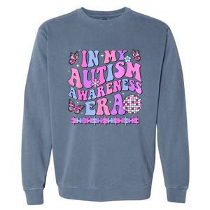 In My Autism Awareness Era Retro Disco In April We Wear Blue Garment-Dyed Sweatshirt