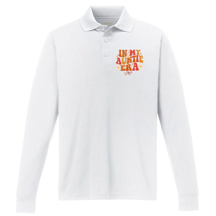 In My Auntie Era Baby Announcement Cute For Cool Auntie Club Performance Long Sleeve Polo