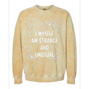 I Myself Am Strange Unusual Spooky Spider Halloween 80s 90s Colorblast Crewneck Sweatshirt