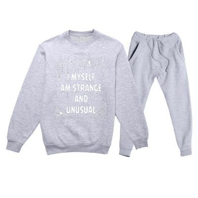 I Myself Am Strange Unusual Spooky Spider Halloween 80s 90s Premium Crewneck Sweatsuit Set