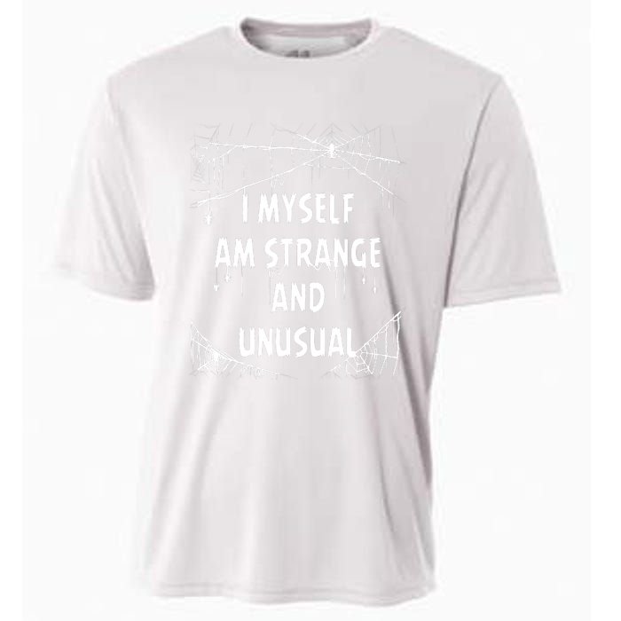 I Myself Am Strange Unusual Spooky Spider Halloween 80s 90s Cooling Performance Crew T-Shirt