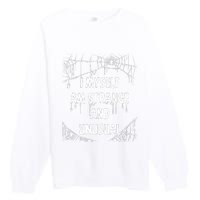 I Myself Am Strange Unusual Spooky Spider Halloween 80s 90s Premium Crewneck Sweatshirt