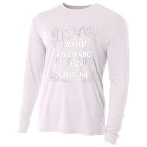 I Myself Am Strange Unusual Spooky Spider Halloween 80s 90s Cooling Performance Long Sleeve Crew