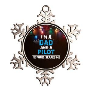 I M A Dad And A Pilot Airplane Aviation Pilot Dads Metallic Star Ornament