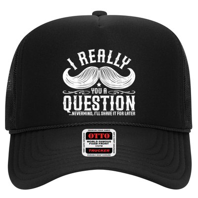 I Must Ask You A Question Funny Moustache Nerd Trucker Hat
