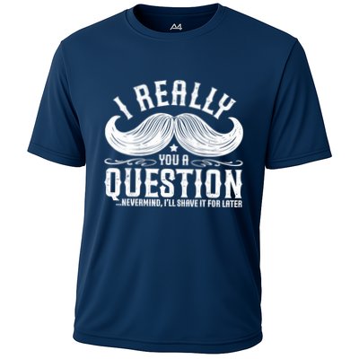 I Must Ask You A Question Funny Moustache Nerd Performance Shirt