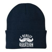 I Must Ask You A Question Funny Moustache Nerd Beanie