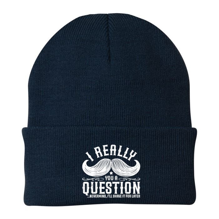 I Must Ask You A Question Funny Moustache Nerd Beanie