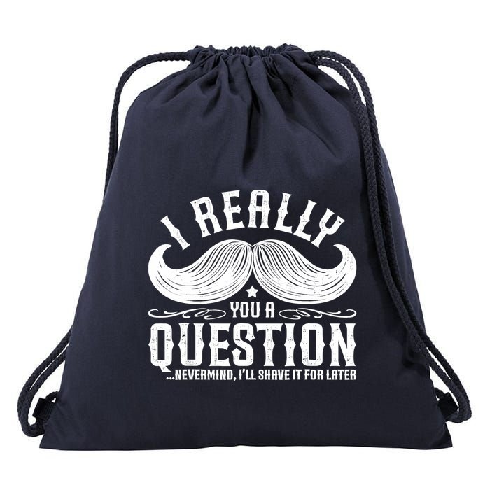 I Must Ask You A Question Funny Moustache Nerd Drawstring Bag