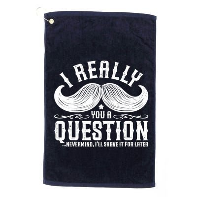 I Must Ask You A Question Funny Moustache Nerd Golf Towel