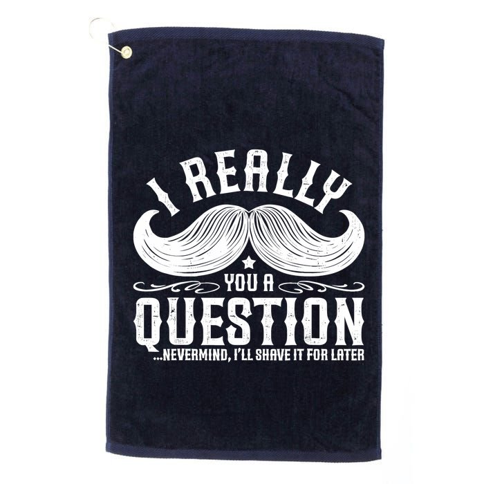 I Must Ask You A Question Funny Moustache Nerd Golf Towel