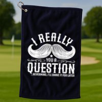 I Must Ask You A Question Funny Moustache Nerd Golf Towel