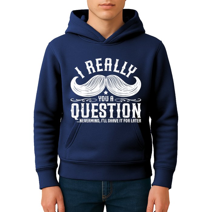 I Must Ask You A Question Funny Moustache Nerd Kids Hoodie