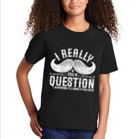 I Must Ask You A Question Funny Moustache Nerd Kids T-Shirt