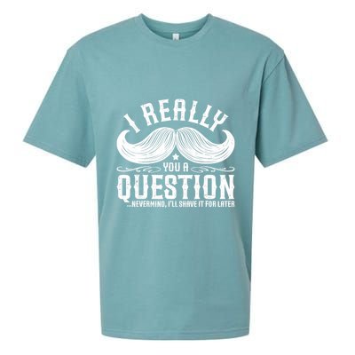 I Must Ask You A Question Funny Moustache Nerd Sueded Cloud Jersey T-Shirt