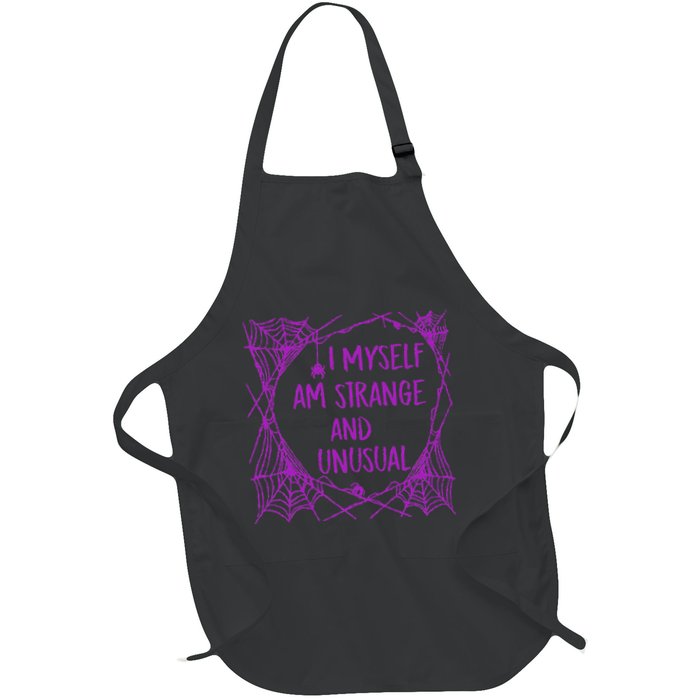 I Myself Am Strange And Unusual Halloween Spider Web Full-Length Apron With Pockets