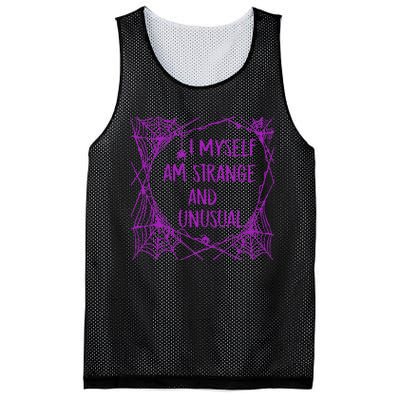 I Myself Am Strange And Unusual Halloween Spider Web Mesh Reversible Basketball Jersey Tank