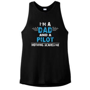 I M A Dad And A Pilot Airplane Aviation Pilot Dads Ladies PosiCharge Tri-Blend Wicking Tank