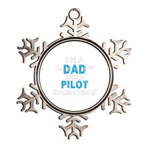 I M A Dad And A Pilot Airplane Aviation Pilot Dads Metallic Star Ornament