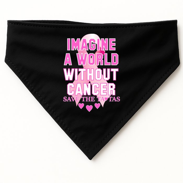 Imagine A World Without Cancer Save The Tatas USA-Made Doggie Bandana