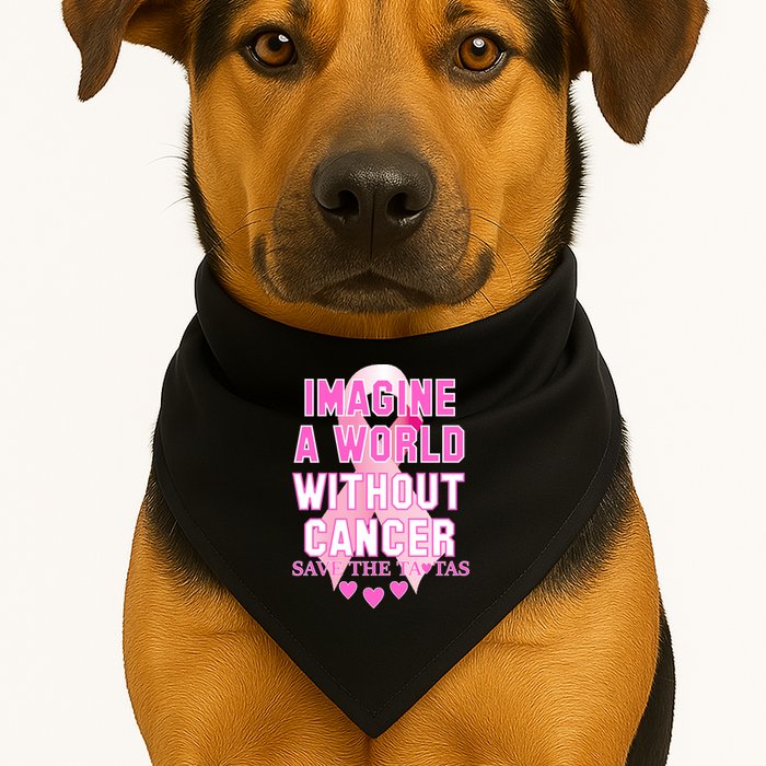 Imagine A World Without Cancer Save The Tatas USA-Made Doggie Bandana
