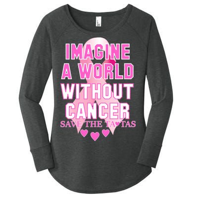 Imagine A World Without Cancer Save The Tatas Women's Perfect Tri Tunic Long Sleeve Shirt