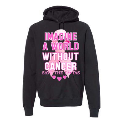 Imagine A World Without Cancer Save The Tatas Premium Hoodie