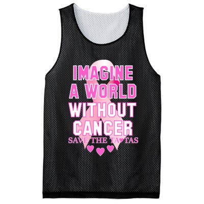 Imagine A World Without Cancer Save The Tatas Mesh Reversible Basketball Jersey Tank