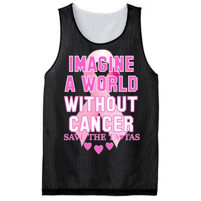 Imagine A World Without Cancer Save The Tatas Mesh Reversible Basketball Jersey Tank