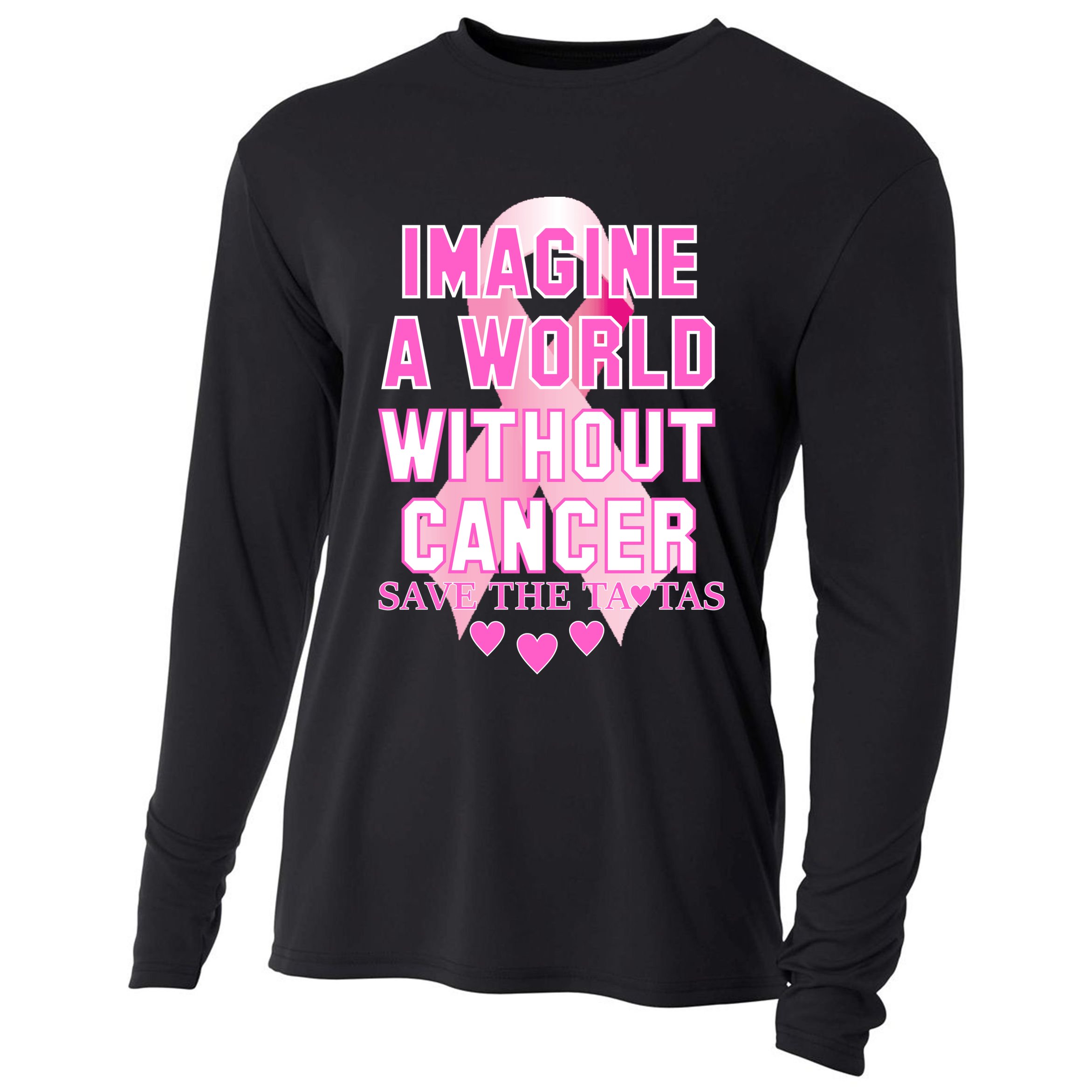 Imagine A World Without Cancer Save The Tatas Cooling Performance Long Sleeve Crew